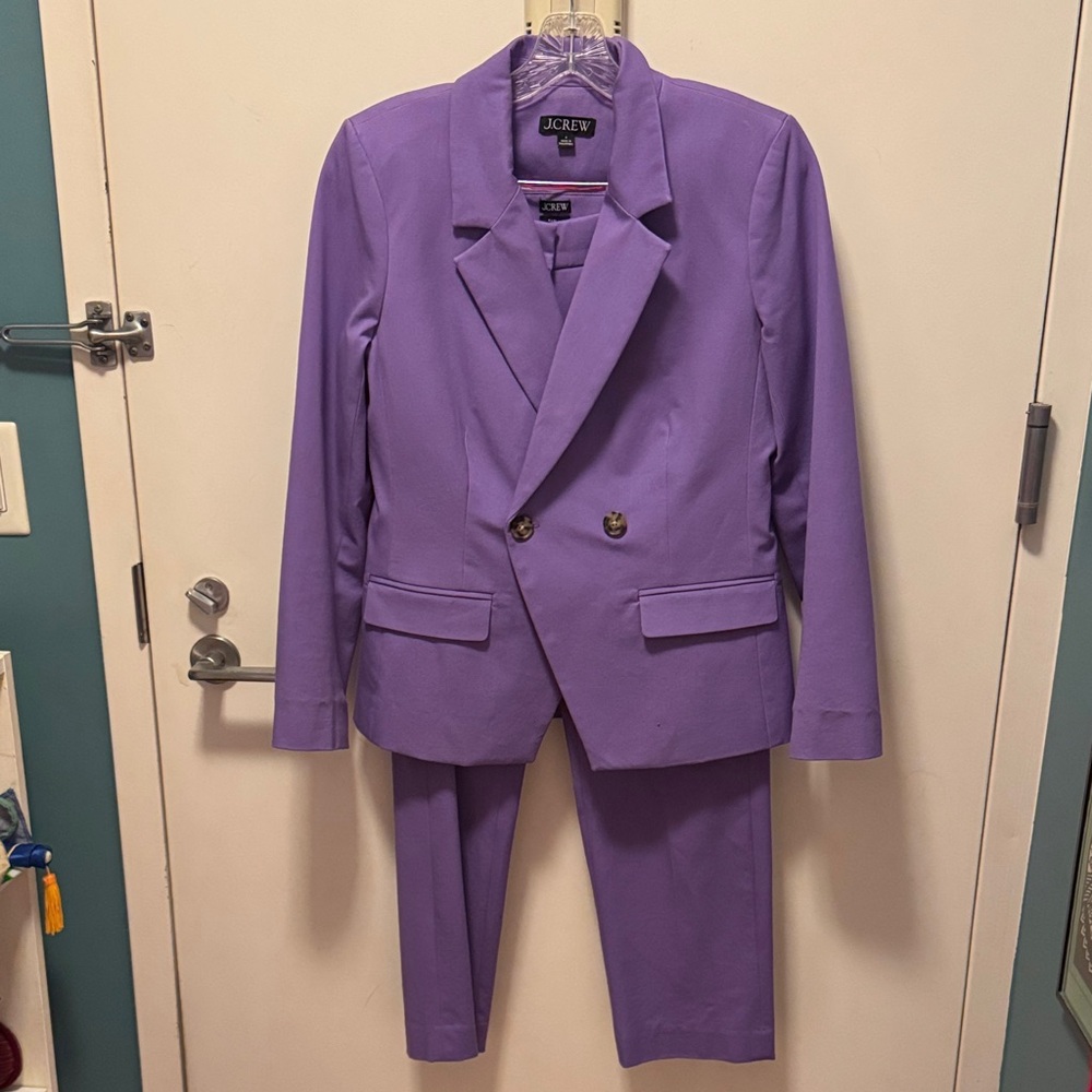 J. Crew Lavender Double-Breasted Women's Suit Blazer & Pants